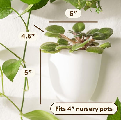 PlantPod Classic - Self-Watering Wall Planters (9, White) - Easy to Water and Install - Lightweight - Design Your Own Vertical Garden - Wall Planters for Indoor Plants