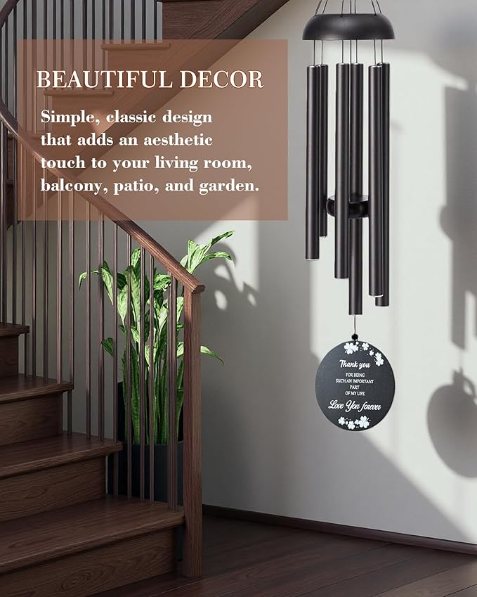 Thank You Gifts for Women Men with 2pc Wind Catchers, 37" Appreciation Wind Chime for Family Friends Hostess Employee Coworkers Colleague Pastor Mentor Nurses Gift (Gift Box + Greeting Card)