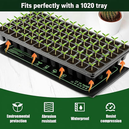 4 Pack Graphene Seedling Heat Mats for Plants, Waterproof Heating Pads for Seeds Germination and Microgreen Trays Thick and Reusable 20W
