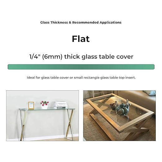 Custom Cut 1/4" Thick - Clear Tempered Glass Cut to Size - Rectangle Replacement for Table Tops, Shelves, Windows with Flat Edge by Fab Glass and Mirror