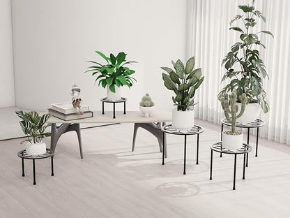 Metal Plant Stand Indoor Outdoor,Indoor Plant Stands for patio rust proof,Heavy Duty Flower Pot Stands for Multiple Plant,Black Potted Plant Holder for Garden Home (5 Pack Black)
