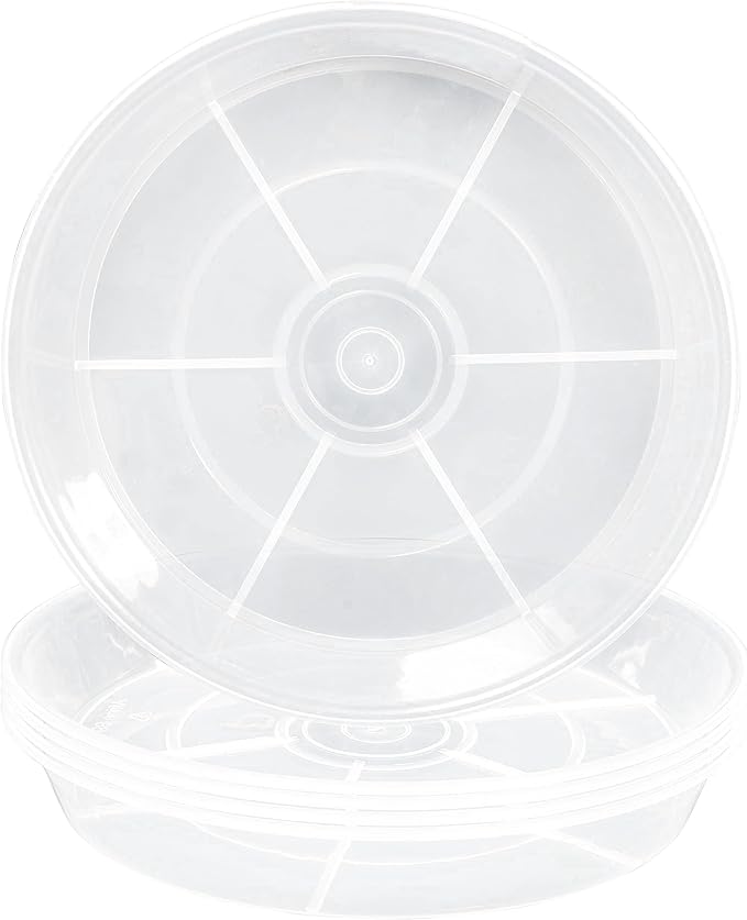 6 Pack of Plant Saucer 8 Inch, 8 inch Plant Saucer Round, Plastic Flower Plant Trays for Pots, Plant Saucers for Indoors 8", Plant Pot Saucers, Planter Tray for Planter 6-8" (8", Clear)