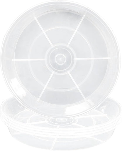 6 Pack of Plant Saucer 8 Inch, 8 inch Plant Saucer Round, Plastic Flower Plant Trays for Pots, Plant Saucers for Indoors 8", Plant Pot Saucers, Planter Tray for Planter 6-8" (8", Clear)