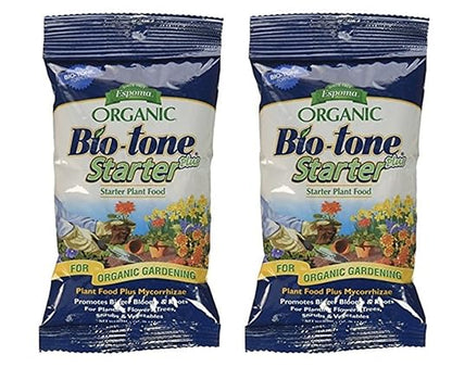 Espoma Organic Bio-Tone Starter Plus 4-3-3 Natural & Organic Starter Plant Food with Both Endo & Ecto Mycorrhizae; 5oz. Trial Size Packet; The Ultimate Starter Plant Food; 2 Pack