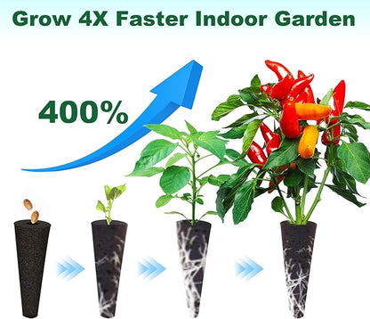 Seed Starter Grow Sponges for Aerogarden, PH-Balanced Refill-Seed Pods Replacements for Indoor Hydroponic System, 50 Pack, Brown