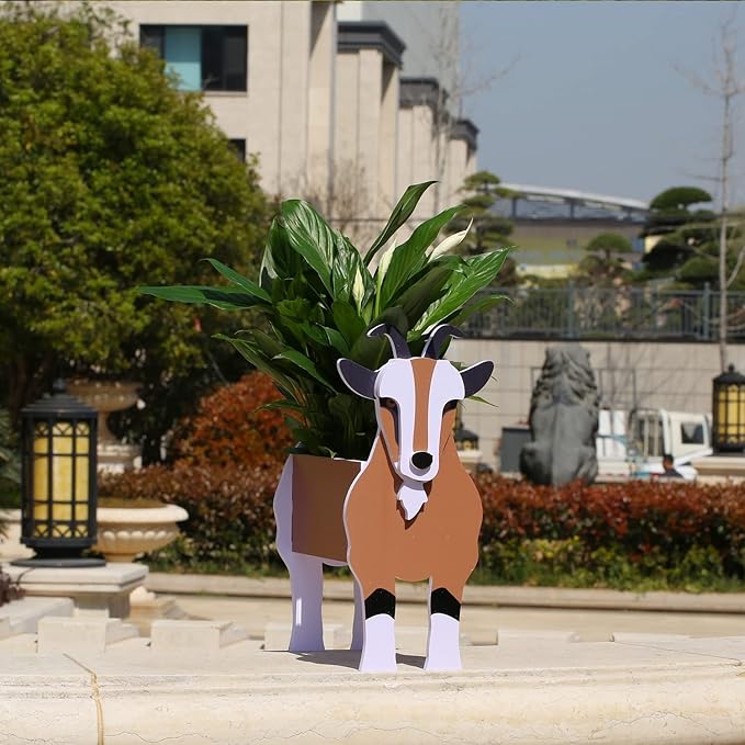 Goat Gifts: Cute Goat Flower Pots, Outdoor Garden Decor, Christmas & Birthday Gifts for Women, Office & Home Decor