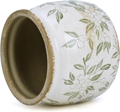Flower Pot,Vintage Ceramic Pot for Planter with Drainage Holes, 6.29 inch Ice Crack Glazed Indoor Planters Pot for Indoor,Tucan Home Decor,Gardening Gifts (Vintage)
