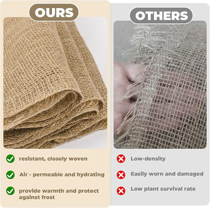 40" x 100 Ft Natural Burlap Fabric Roll with 4 Free Jute Twines - Garden Burlap Wrap for Trees, Winter Plant Protection, Weed Barrier, Raised Bed Liners, Craft & Aisle Runner