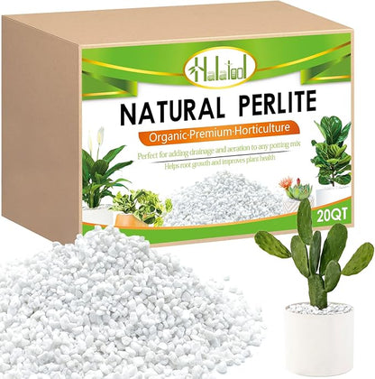 Halatool Soil Amendment 20QT Perlite for Plants Gardening Indoor Natural Potting Soil Mix Additive for Holding Moisture Aeration Drainage