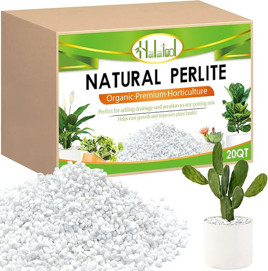Halatool Soil Amendment 20QT Perlite for Plants Gardening Indoor Natural Potting Soil Mix Additive for Holding Moisture Aeration Drainage