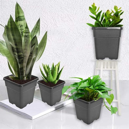 Square Nursery Pots Plant Pots Grow Pots Nursery Container for Planting Soil Plants 5 Gallon 10Pcs