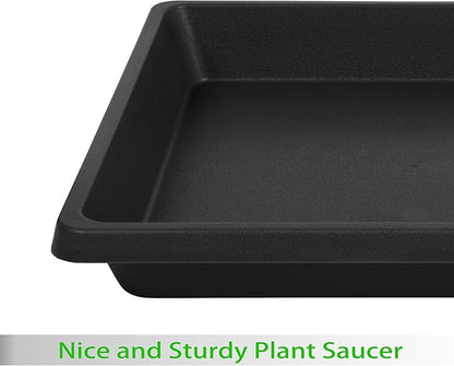 Square Plant Saucer 8 Inch 2 Pack 6 10 12 14 16 18 20 inch, Saucers for Potted Plants and Water Catcher Tray, Plant Drip Trays and Flower Pot Saucers, Plant Saucers for Indoors and Outdoors