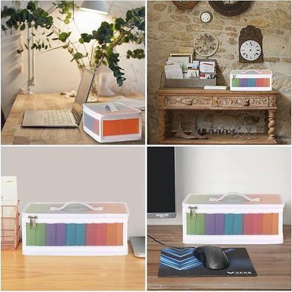 Photo Storage Bag 4x6, 10 Inner Large Photo Storage Box Photo Cases Store up to 1000 Photos, Photo Organizer Cards Craft Keeper with Handle for Photo Puzzles Cards Seed Packets, 5 Colors
