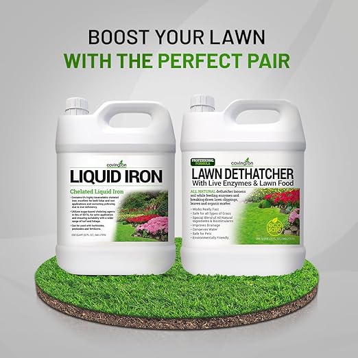 Covington Chelated Liquid Iron Concentrate (32oz) Lawn & Garden Liquid Iron & Nitrogen Supplement for Plants, Shrubs & Trees, Treats Deficiency, Discoloration, Stunted Growth & Root Stress