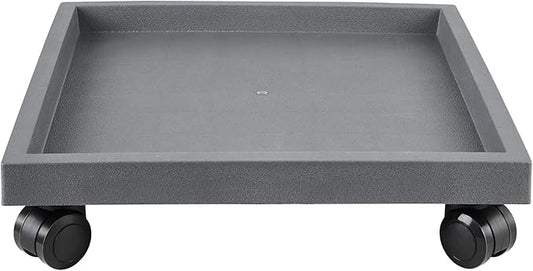 14.2 Inch Square Rolling Plant Caddy Saucer with Wheels, Heavy Duty Wheeled Planter Stand for Potted Plant, Coaster Roller Base Tray with Casters, Flower Pot Dolly Holder for Indoor Outdoor