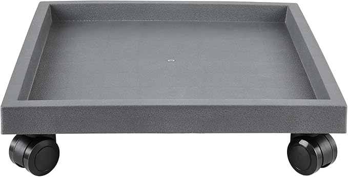 11.4 Inch Square Rolling Plant Caddy Saucer with Wheels, Heavy Duty Wheeled Planter Stand for Potted Plant, Coaster Roller Base Tray with Casters, Flower Pot Dolly Holder for Indoor Outdoor