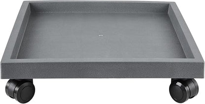 11.4 Inch Square Rolling Plant Caddy Saucer with Wheels, Heavy Duty Wheeled Planter Stand for Potted Plant, Coaster Roller Base Tray with Casters, Flower Pot Dolly Holder for Indoor Outdoor