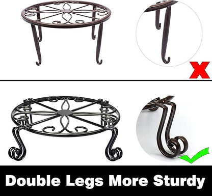 Black Plant Stand for Flower Pot Heavy Duty Potted Holder Indoor Outdoor Metal Rustproof Iron Garden Container Round Supports Rack for Planter Bronze, Pumpkin Stand Outdoor