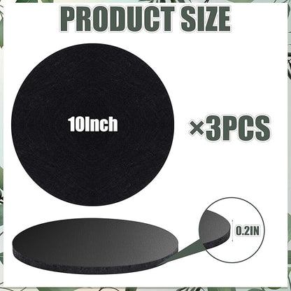 Plant Coaster Mat Reversible(Fabric/Leather),3Pcs Plant Coasters for House Plants Indoor & Outdoor,Household Products Absorbent/Waterproof(10inch)
