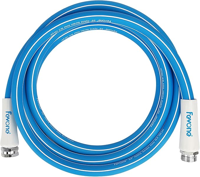 Fevone Kink Free Garden Hose 12 ft, All Weather Flexible, Heavy-Duty & Durable, Leak-Free Connection