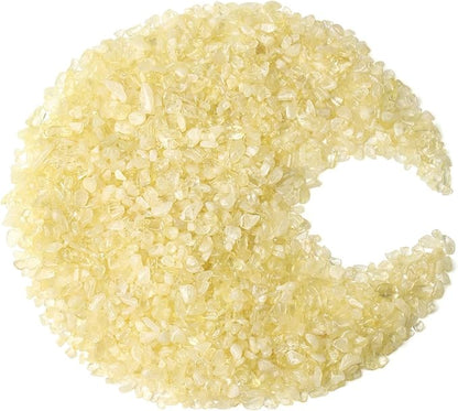 ZHIYUXI Citrine Crystal Chips Fish Tank Gravel Vase Filler Stones Crushed Crystals Gemstone Polished Healing Crystals Natural Quartz Stone 0.44lbs