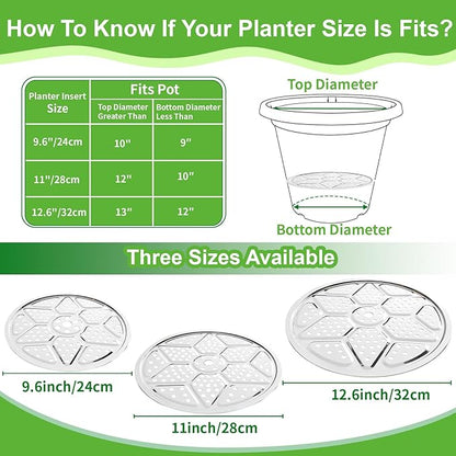 Plant Risers For Inside pots: 6 Pack Planter Inserts for 10 11 13 Inch Pots with Drainage Holes Use Less Potting Soil Plant Risers for Inside Pots for Tall or Short Planters for Indoor & Outdoor
