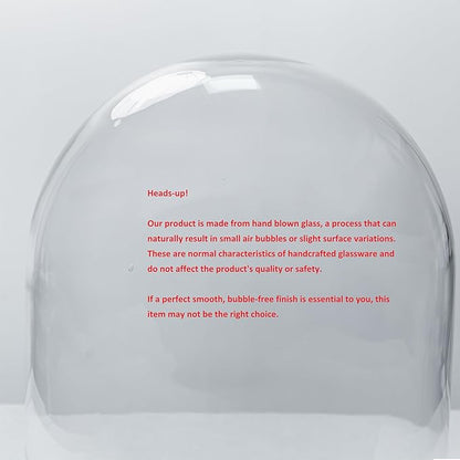 CYS EXCEL Tall Glass Cloche Dome (H:15" D:9.75") | Multiple Sizes Decorative Showcase Display for Antique Collectibles | Bell Jar Terrarium & Dessert Cover