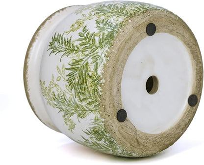 Flower Pot,Vintage Ceramic Pot for Planter with Drainage Holes, 6.29 inch Ice Crack Glazed Indoor Planters Pot for Indoor,Tucan Home Decor,Gardening Gifts (French Country)