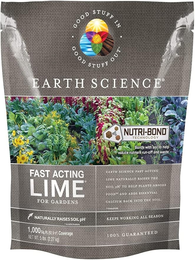 Earth Science Fast Acting Lime Granules—5lb— Instantly Raise pH of Soil & Reduce Nutrient Runoff for Improved Growth & Color - Long Lasting Lawn Care with Calcium