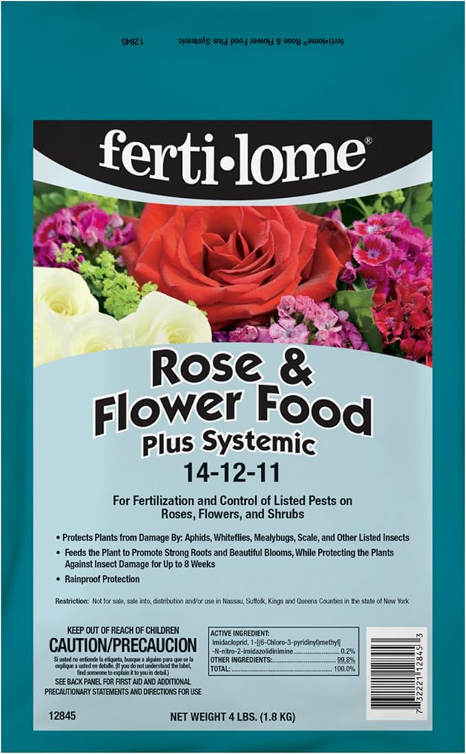 Fertilome (12845) Rose and Flower Food Plus Systemic 14-12-11 (4 lbs.)
