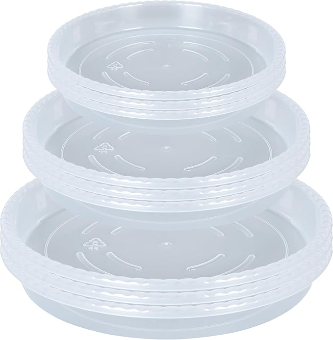 9 Pack of Clear Plant Saucer 6 8 10 inch, Plastic Flower Plant Pot Saucer, Heavy Duty Plant Drip Trays Saucers for Indoor, Plant Water Tray for Planters