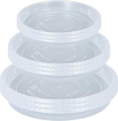 9 Pack of Clear Plant Saucer 6 8 10 inch, Plastic Flower Plant Pot Saucer, Heavy Duty Plant Drip Trays Saucers for Indoor, Plant Water Tray for Planters