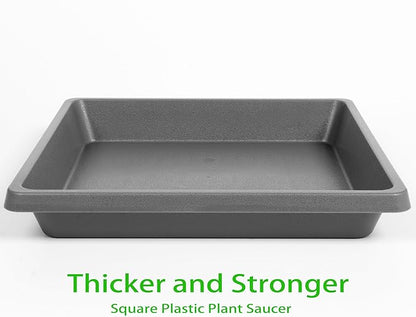Square Plant Saucer 10 Inch 2 Pack, Plant Drip Trays and Flower Pot Saucers，Doubles Plant Water Catcher Tray, Plant Trays for Indoors No Holes, Plant Drainage Tray Saucers for Potted Plants