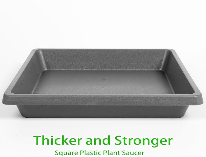 Plant Saucer 12 Inch Square 4 Pack, Plastic Plant Drip Trays, Plant Saucers for Indoors and Outdoors, Flower Pot Saucers, Saucers for Potted Plants, Planter Saucer, Plant Water Catcher Trays for Pots