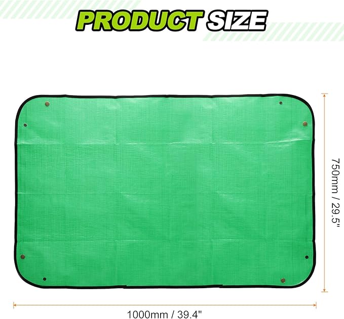HARFINGTON 2pcs Repotting Mat 29.5" x 39.4" PE Cloth Waterproof Plant Repotting Mat Foldable Portable Gardening Potting Tray with Metal Buckle for Indoor Plant Change Soil Watering, Green