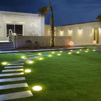 NFESOLAR 16 Pack Solar Outdoor Lights, 16 LEDs Bright Solar Ground Lights Pathway Lights Waterproof for Pathway Garden Yard Lawn Walkway Driveway (Warm White)