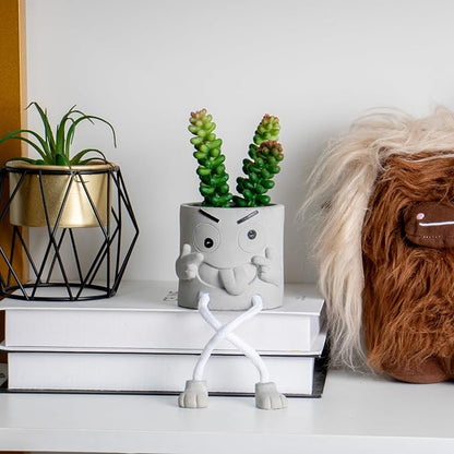 Uguisu 2pcs Cute Plant pots,Succulent pots,Indoor Succulent planters,Small planters for Home Decor,Room Shelf Desk Decor. About 2.5 inches.