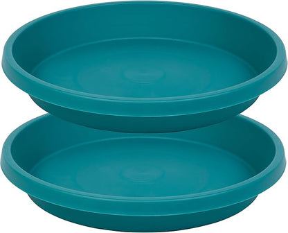 Plant Saucers 10 Inch Round 2 Pack Plastic Heavy Duty Drip Trays for Indoor Outdoor Use