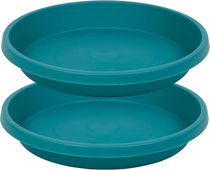 Plant Saucer for Big Pots 12 Inch Round 2 Pack Heavy Duty Drip Trays for Large Indoor Outdoor Pots