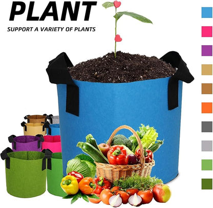 Grow Bags,Growing Pot Bags Garden Grow Bag Indoor Outdoor Fabric Aeration Plant Pot Container Flower Vegetable Pouch (Mixed 10colors,1 Gallon)