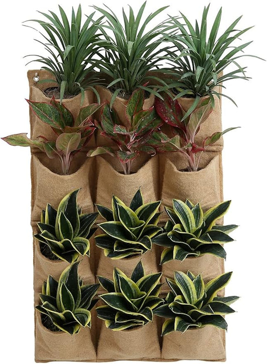 12 Pocket Vertical Garden Wall Planter Tower - Herb - Outdoor Indoor - Hanging - Plant - Living - Balcony - Growing System - Biodegradable - Sustainable - Vegetable -Patio…