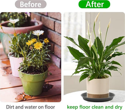 TITE Plant Saucer Heavy Large Planter Durable Thicker Plastic Plant Trays for Indoors and Outdoor,Plant Saucer Drip Trays (Grey, 10 inch)