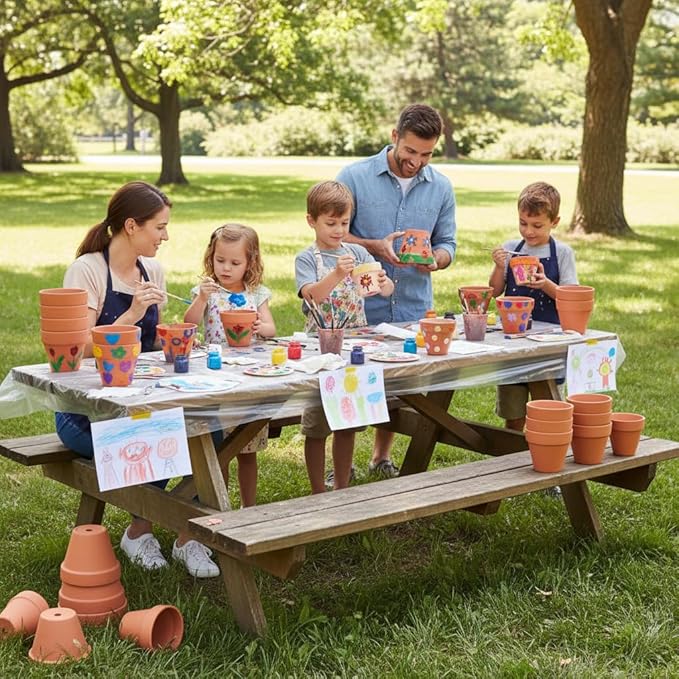 24 Pack 4 Inches Terracotta Plant Pots, Terra Cotta Planter with Drainage Holes, Perfect for Planting, Painting, Weddings and Parties
