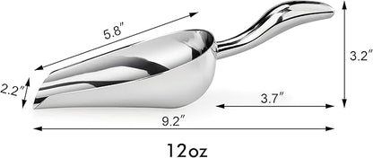 New Star Foodservice 1028515 Stainless Steel Bar Ice Flour Utility Scoop, 12-Ounce