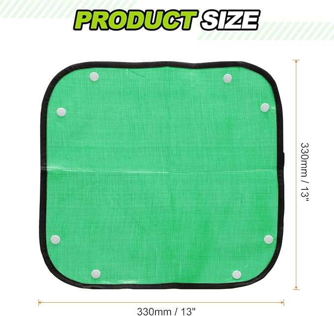 HARFINGTON 3pcs Repotting Mat 13" x 13" PE Cloth Waterproof Plant Repotting Mat Foldable Portable Gardening Potting Tray with Plastic Buckle for Indoor Plant Change Soil Watering, Green