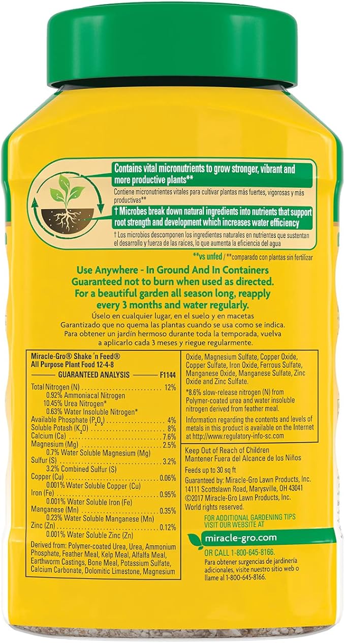 Miracle-Gro Shake 'N Feed All Purpose Plant Food, Plant Fertilizer, 1 lb. (6-Pack)