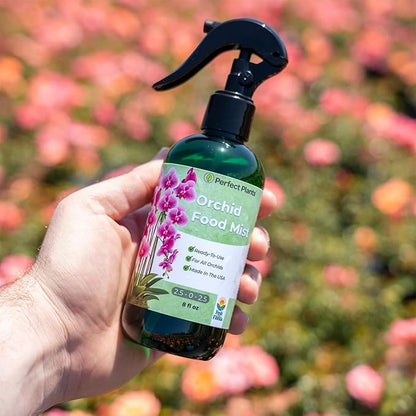 Orchid Fertilizer Mist by Perfect Plants | Foliar Food Spray & Bloom Booster for Indoor Orchids | Plant nutrients for Repeat Blooming (8 fl oz)