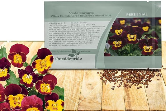 Outsidepride Bambini Mix Viola Pansy Seeds for Planting - 2000 Pcs. Perennial, Cold-Hardy & Pollinator Friendly Flowers with Fragrant Blooms for Garden Beds, Borders & Container Displays