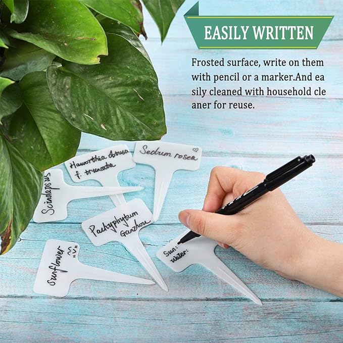 200pcs Plant Labels, Seed Remark Name Sign, Waterproof Flower Potting Name Markers, Record Plant Time Name Garden Seedling Marker Nursery Plant Tags Seed Label Potted Plant Stakes for Outdoor Garden
