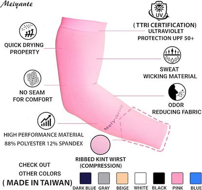 Arm Sleeves for Men Women Work 1 Pair UV Sun Protection UPF Long Sleeves Tattoo Cover Up Sleeves to Cover Arm Sleeves Cooling